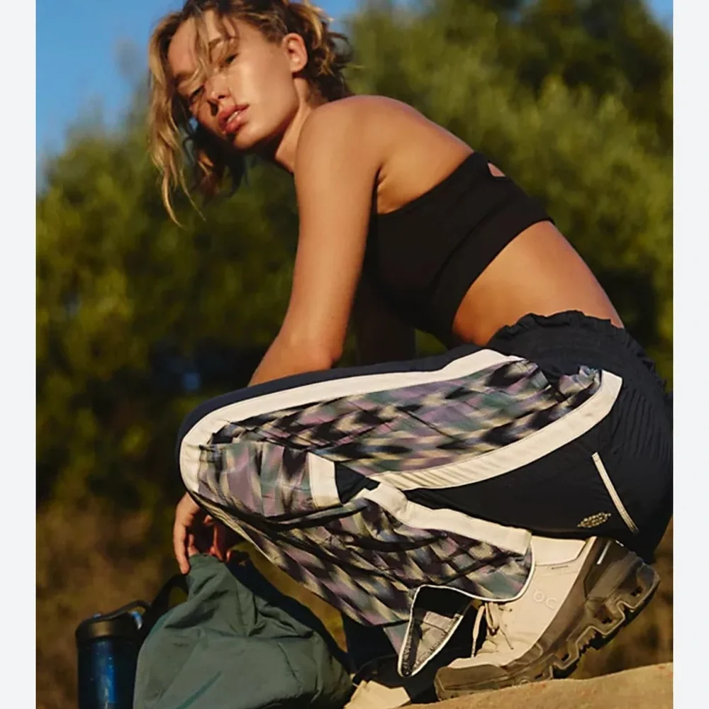 FREE PEOPLE MOVEMENT Champ is Here Amethyst Chevron Printed Athletic Pants - Picture 4 of 5